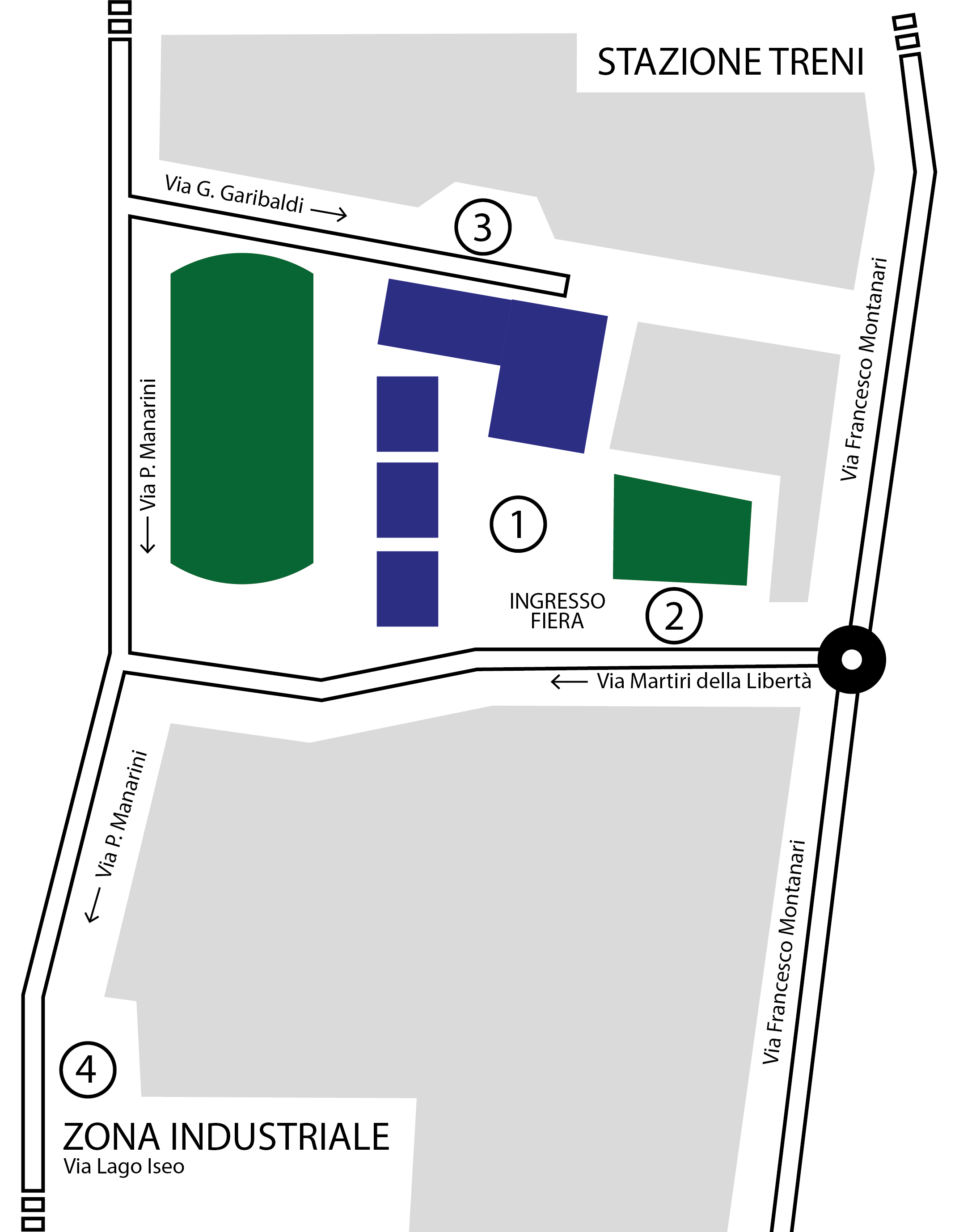Mappa Parcheggi Centro Fiera Chiuduno